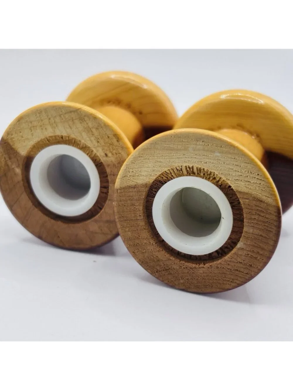 Vintage Wooden Franklin Inst. PA Souvenir Mushroom Salt & Pepper Shakers. RARE!